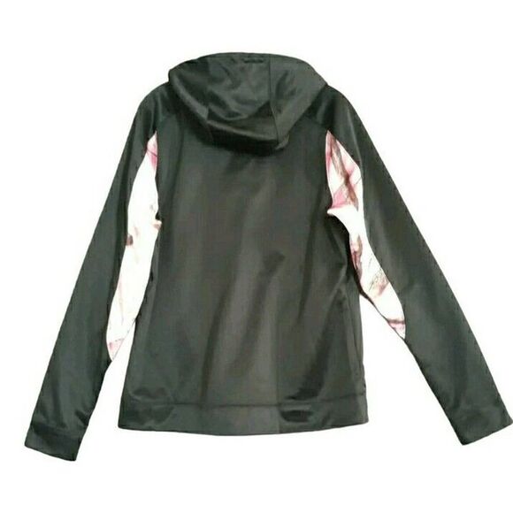 Huntworth Drysdale Hooded Jacket Women Large Black Pink Camo Pullover - Picture 2 of 11